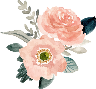 peach watercolor floral bouquet